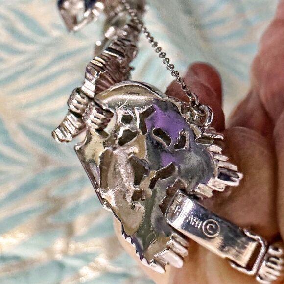 Crown Trafari  silvertone deep blue sapphire crystal bracelet - Picture 10 of 13